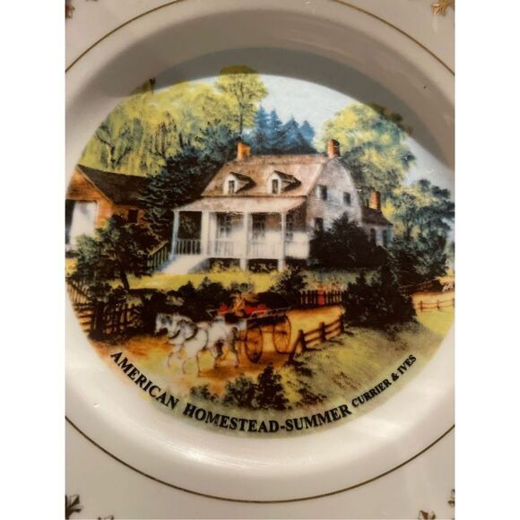 CURRIER and IVES PLATE American Homestead Set 3 - Picture 4 of 10